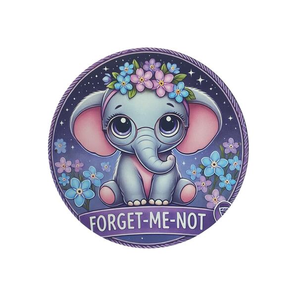 Forget-Me-Not Elephant Ribbon & Sign Bundle – Alzheimer’s Awareness Wreath Kit - Picture 4 of 6